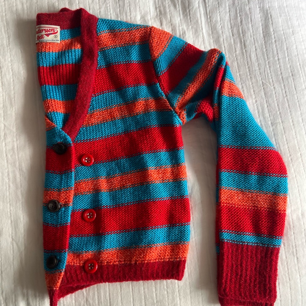 ANDERSSON BELL - Red / Orange / Blue Cardigan - SMALL